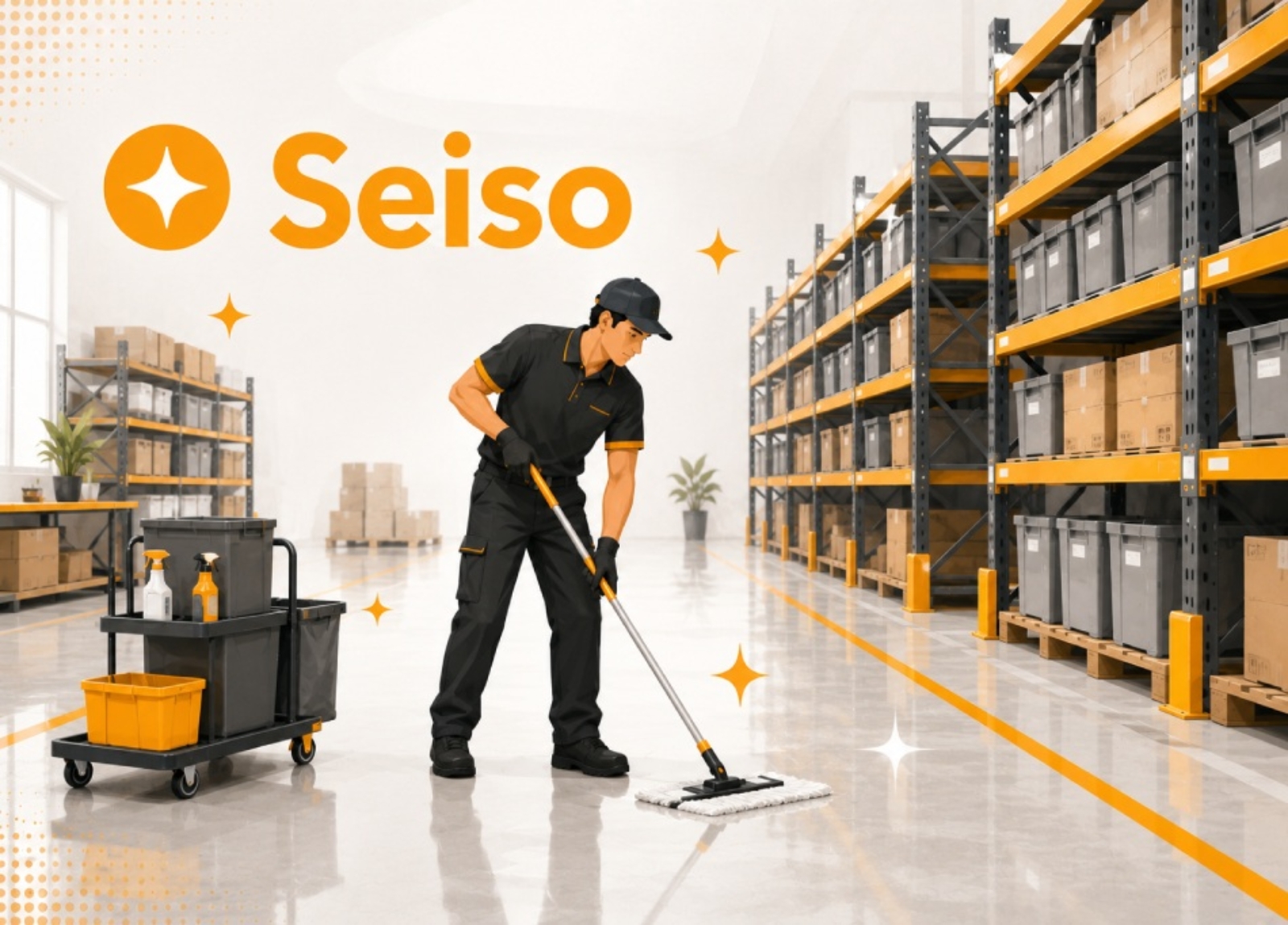 Aplicación del método 5S en el almacén con la fase Seiso: limpieza y orden. Aplicación del método 5S en el almacén con la fase Seiso: limpieza y orden.