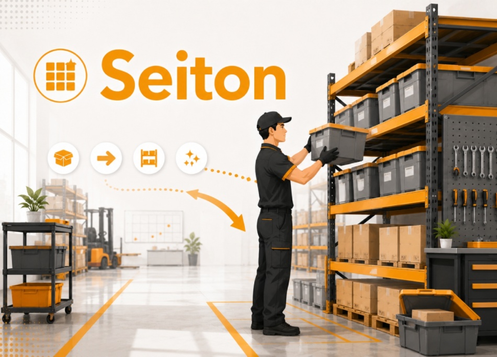 Método 5S en almacén con Seiton Fase: Organización de artículos Método 5S en almacén con Seiton Fase: Organización de artículos